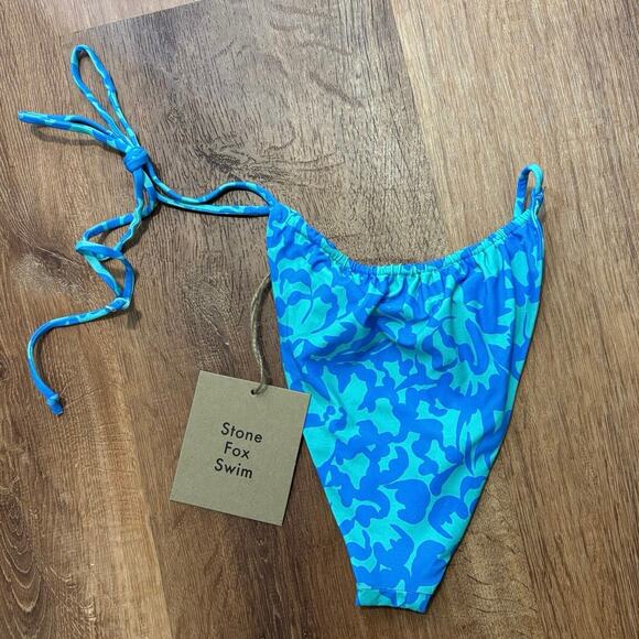 NWT Stone Fox Swim River Bikini Bottom In Ocean Bloom Size Large - Picture 5 of 5